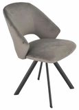 Apollo Extending Dining Set - 6-10 Seater - 160cm-220cm - Grey Ceramic - Ion Swivel Dining Chair - Dark Grey Velvet Fabric