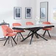 Apollo Extending Dining Set - 6-10 Seater - 160cm-220cm - Grey Ceramic - Ion Swivel Dining Chair - Orange Velvet Fabric