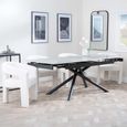 Apollo Extending Dining Set - 6-10 Seater - 160cm-220cm - Grey Ceramic - Kiefer Dining Chair - Cream Boucle Fabric