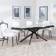 Apollo Extending Dining Set - 6-10 Seater - 160cm-220cm - Grey Ceramic - Peyton Dining Chair - Cream Fabric