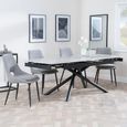 Apollo Extending Dining Set - 6-10 Seater - 160cm-220cm - Grey Ceramic - Peyton Dining Chair - Grey Fabric