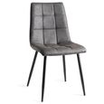Ramsay Oak Dining Table Set - 6 Seater - 160cm - X Leg - 6 Mondrian Dark Grey Faux Leather Chairs