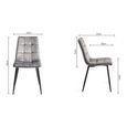 Ramsay Oak Dining Table Set - 6 Seater - 160cm - X Leg - 6 Mondrian Grey Velvet Chairs