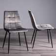 Ramsay Oak Dining Table Set - 6 Seater - 160cm - X Leg - 6 Mondrian Grey Velvet Chairs