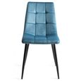 Ramsay Oak Dining Table Set - 6 Seater - 160cm - X Leg - 6 Mondrian Petrol Blue Velvet Chairs