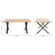 Ramsay Oak Dining Table Set - 6 Seater - 160cm - X Leg - 6 Mondrian Petrol Blue Velvet Chairs