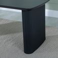 Bern Fluted Dining Set - 6 Seater - 160cm - Black - Boden Swivel Dining Chairs - Green Fabric