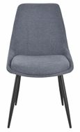Bern Fluted Dining Set - 6 Seater - 160cm - Black - Darwin Dining Chairs - Dark Grey Fabric