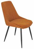 Bern Fluted Dining Set - 6 Seater - 160cm - Black - Darwin Dining Chairs - Orange Fabric