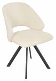 Bern Fluted Dining Set - 6 Seater - 160cm - Black - Ion Swivel Dining Chairs - Cream Boucle Fabric