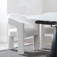 Bern Fluted Dining Set - 6 Seater - 160cm - Oak - Kiefer Dining Chairs - Cream Boucle Fabric