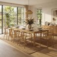 Bowen Extending Dining Set - 220cm-320cm - Natural and Dark Sand - 10 Agustin Spindle Back Chairs