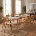 Bundaberg Extending Dining Set - 200cm-300cm - Oval - Natural - 6 Agustin Spindle Back Chairs