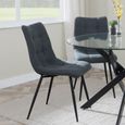 Carrara Dining Set - 4 Seater - 135cm - Round - Grey Ceramic - Extending - 4x Corona Dining Chairs - Light Grey Fabric