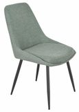 Carrara Dining Set - 4 Seater - 135cm - Round - Grey Ceramic - Extending - 4x Darwin Dining Chairs - Green Fabric