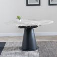 Carrara Dining Set - 4 Seater - 135cm - Round - Grey Ceramic - Extending - 4x Darwin Dining Chairs - Yellow Fabric