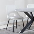 Carrara Dining Set - 4 Seater - 135cm - Round - Grey Ceramic - Extending - 4x Peyton Dining Chairs - Cream Fabric