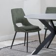 Carrara Dining Set - 4 Seater - 135cm - Round - Grey Ceramic - Extending - 4x Peyton Dining Chairs - Green Fabric