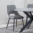 Carrara Dining Set - 4 Seater - 135cm - Round - Grey Ceramic - Extending - 4x Peyton Dining Chairs - Grey Fabric