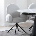 Carrara Dining Set - 4 Seater - 135cm - Round - Grey Ceramic - Extending - 4x Theo Swivel Dining Chairs - Grey Fabric