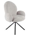 Carrara Dining Set - 4 Seater - 135cm - Round - Grey Ceramic - Extending - 4x Theo Swivel Dining Chairs - Grey Fabric
