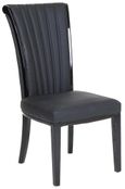 Carrera Dining Set - 4 Seater - 130cm - Round - White Marble - 4x Cadiz Dining Chairs - Black Leather