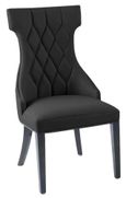 Carrera Dining Set - 4 Seater - 130cm - Round - White Marble - 4x Mimi Dining Chairs - Black Leather