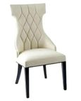 Carrera Dining Set - 4 Seater - 130cm - Round - White Marble - 4x Mimi Dining Chairs - Cream Leather
