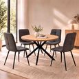 Dalton Light Oak 4 Seater 120cm Round Dining Set with Spider Legs & 4 Chair thumbnail