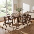Darwin Extending Dining Set - 240cm-340cm - Dark Brown - 6 Agustin Spindle Back Chairs