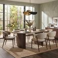 Delphi Dining Set - 210cm - Oval - Dark Brown - Ceramic and Wooden - 6 Cavi Chairs