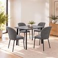 Faro Dining Set - 120cm - 4 Seater - Melamine - Charcoal - 4 Chair