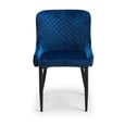 Findlay Dining Set - Walnut - 4 Seater - 90cm - Square - 4 Luxe Blue Chairs