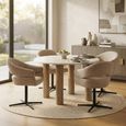 Fondi Dining Set - 120cm - Round - Sand and Brown - 4 Dover Swivel Chairs