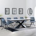 Hayden Dining Set - 6-12 Seater - 160cm-240cm - White Ceramic - Extending - Boden Swivel Dining Chairs - Dark Grey Fabric