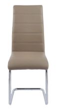Louis Dining Set - 4 Seater - 140cm - Grey Marble & Chrome - Roma Dining Chairs - Beige Faux Leather