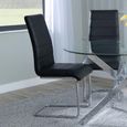 Louis Dining Set - 4 Seater - 140cm - Grey Marble & Chrome - Roma Dining Chairs - Black Faux Leather