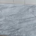 Louis Dining Set - 4 Seater - 140cm - Grey Marble & Chrome - Roma Dining Chairs - Grey Faux Leather