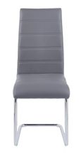 Louis Dining Set - 4 Seater - 140cm - Grey Marble & Chrome - Roma Dining Chairs - Grey Faux Leather