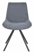 Merlin Dining Set - 6 Seater - 180cm - White Ceramic - Boden Swivel Dining Chairs - Dark Grey Fabric