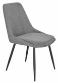 Merlin Dining Set - 6 Seater - 180cm - White Ceramic - Darwin Dining Chairs - Grey Fabric