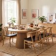 Osaka Oak Extending Dining Set - 120cm-200cm - Round - Slatted Base - Natural - 6 Artenara Spindle Back Chairs