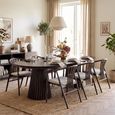 Osaka Oak Extending Dining Set - 120cm-200cm - Round - Slatted Base - Smoked - 6 Agustin Spindle Back Chairs