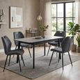 Turin Extending Dining Set - 130cm-160cm - 4-6 Seater - Grey and Black - Sintered Stone Top - 4 Dark Grey Chair