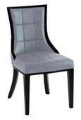 Turin Dining Set - 8 Seater - 140cm - Square - Grey Marble - Paris Dining Chairs - Grey Leather - Black Legs