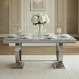 Glacier Dining Table - Grey Marble & Chrome - Sizes Available
