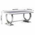 Glacier Dining Table - Grey Marble & Chrome - Sizes Available