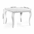 Louis Square Dining Table - 4 Seater - 100cm - Grey Marble & Chrome