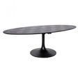 Blax Black Geometric Cube 10 Seater Oval Dining Table with Tulip Base