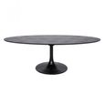Blax Black Geometric Cube 10 Seater Oval Dining Table with Tulip Base